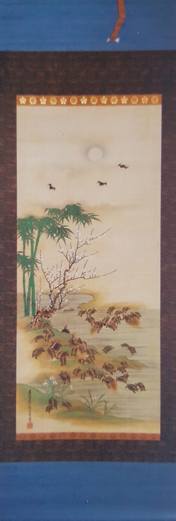 掛け軸・三幅対(左)・修復後