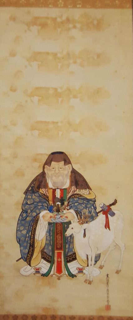 掛け軸・三幅対(中)・修復前