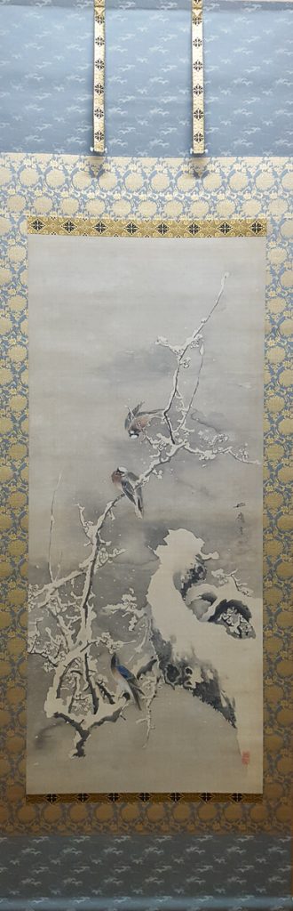 掛け軸・鳥図・修復後